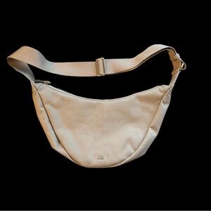 July Khaki Canvas Crescent Crossbody Bag